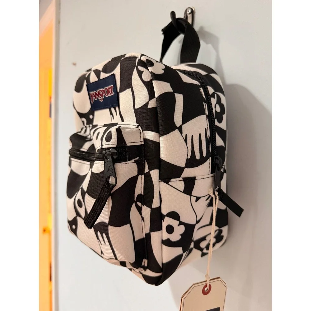 JanSport Big Break Lunch Bag Gravity Check Black White JS0A352LLN9 8L NEW